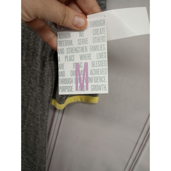 NWT LuLaRoe Dress SZ Medium Julia Style Sheath Casual Stretch Gray Yellow Trim - Picture 6 of 16